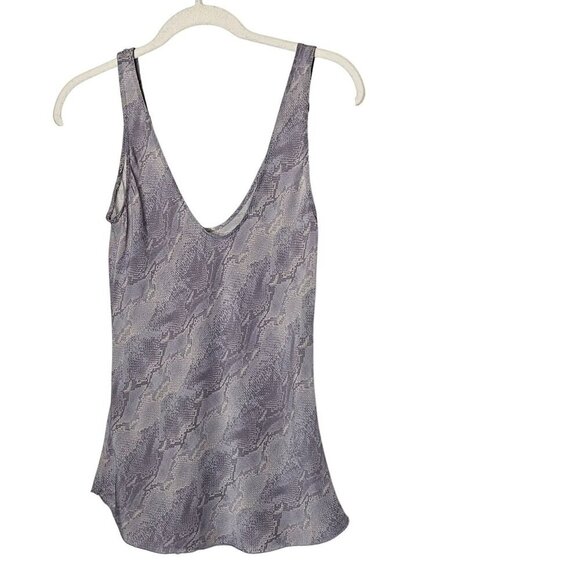 Babaton XS 100% Silk Snake Print Tank Top Lightweight Luxury Animal Purple‎ Gray - Picture 2 of 11